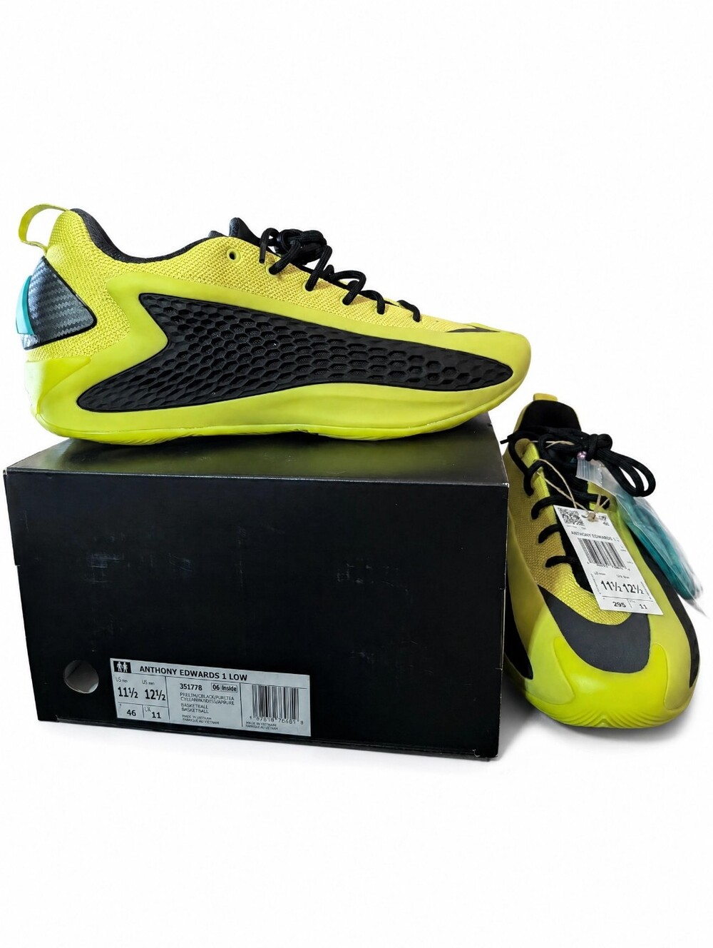 Adidas Anthony Edwards 1 Low JS1778 Preloved Olive Pure Teal Size 11.5
